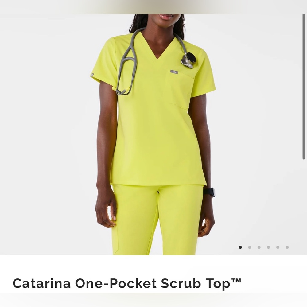 Lime Green Figs Scrub Set